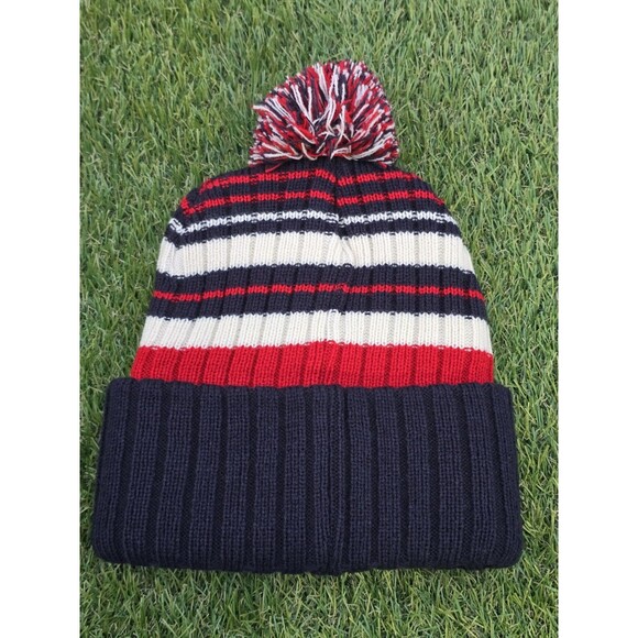 Atlanta Braves Striped Winter Beanie MLB Hat Cap Red White Navy New With Tags - Picture 3 of 9